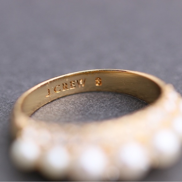 J.crew Inset pearl and crystal ring size 8 - Picture 6 of 6